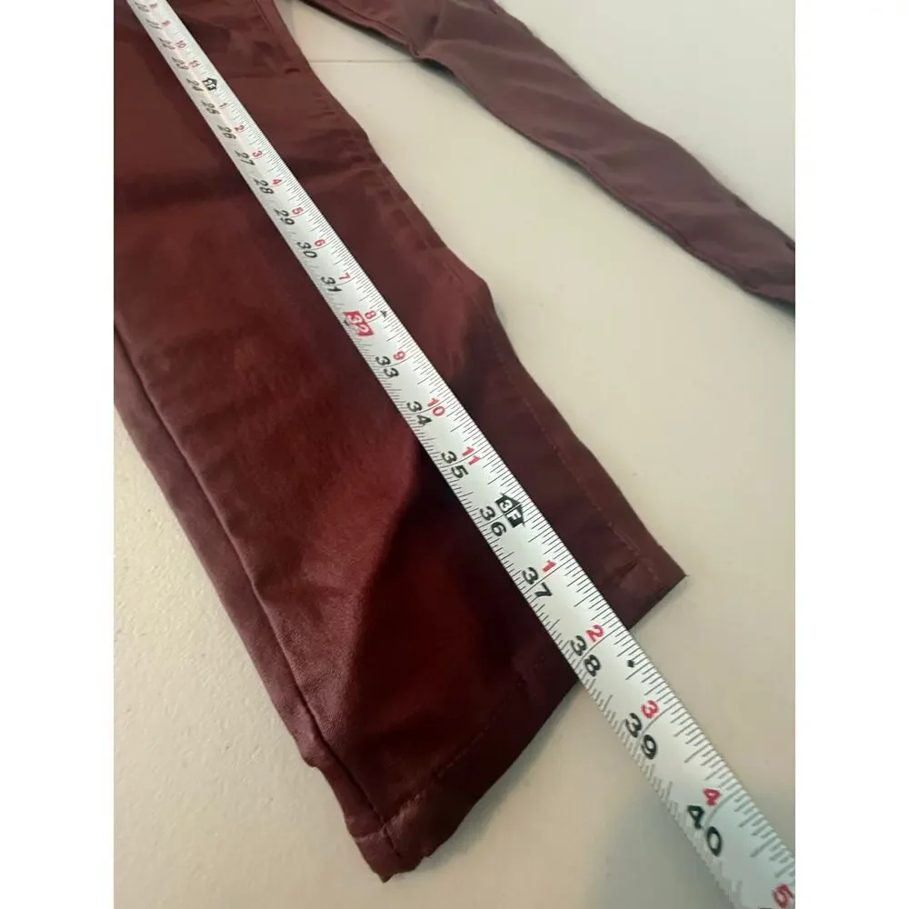 NWT‎ Faux Leather Burgundy pants size 14/16